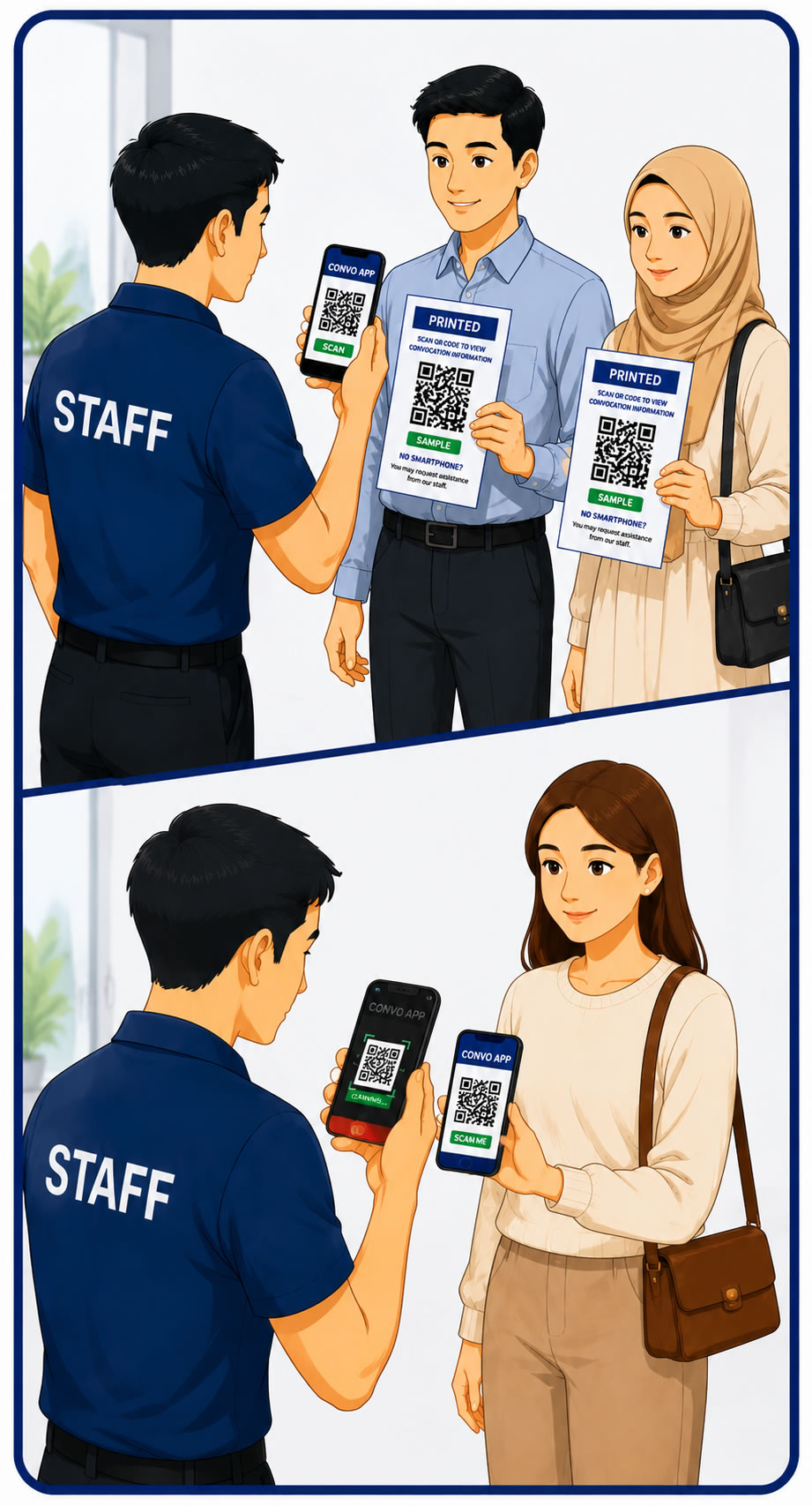 Staff Scanning Guest QR Code